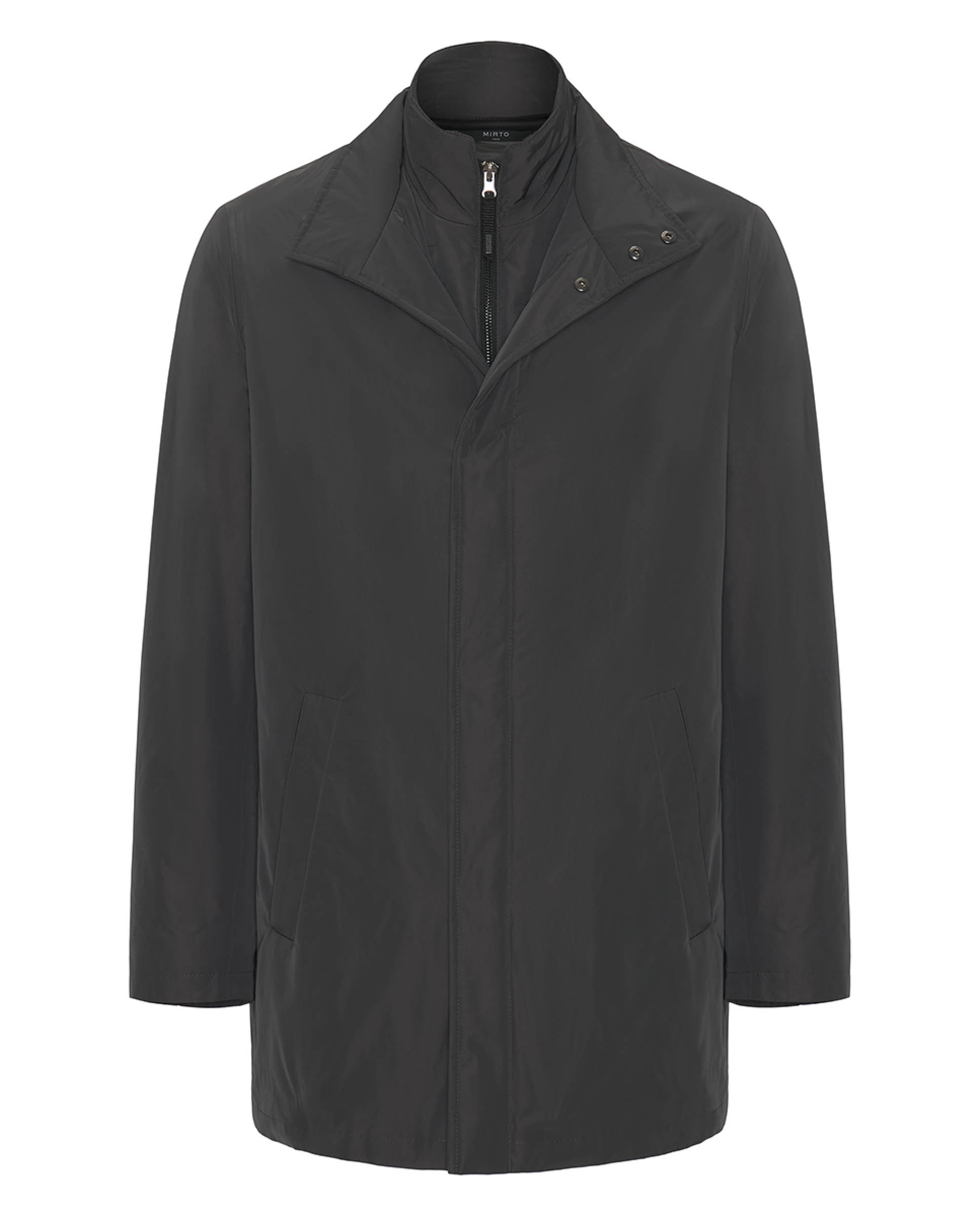 Gabardine Regular Fit com Peitilho Desmontável Cinzento-3