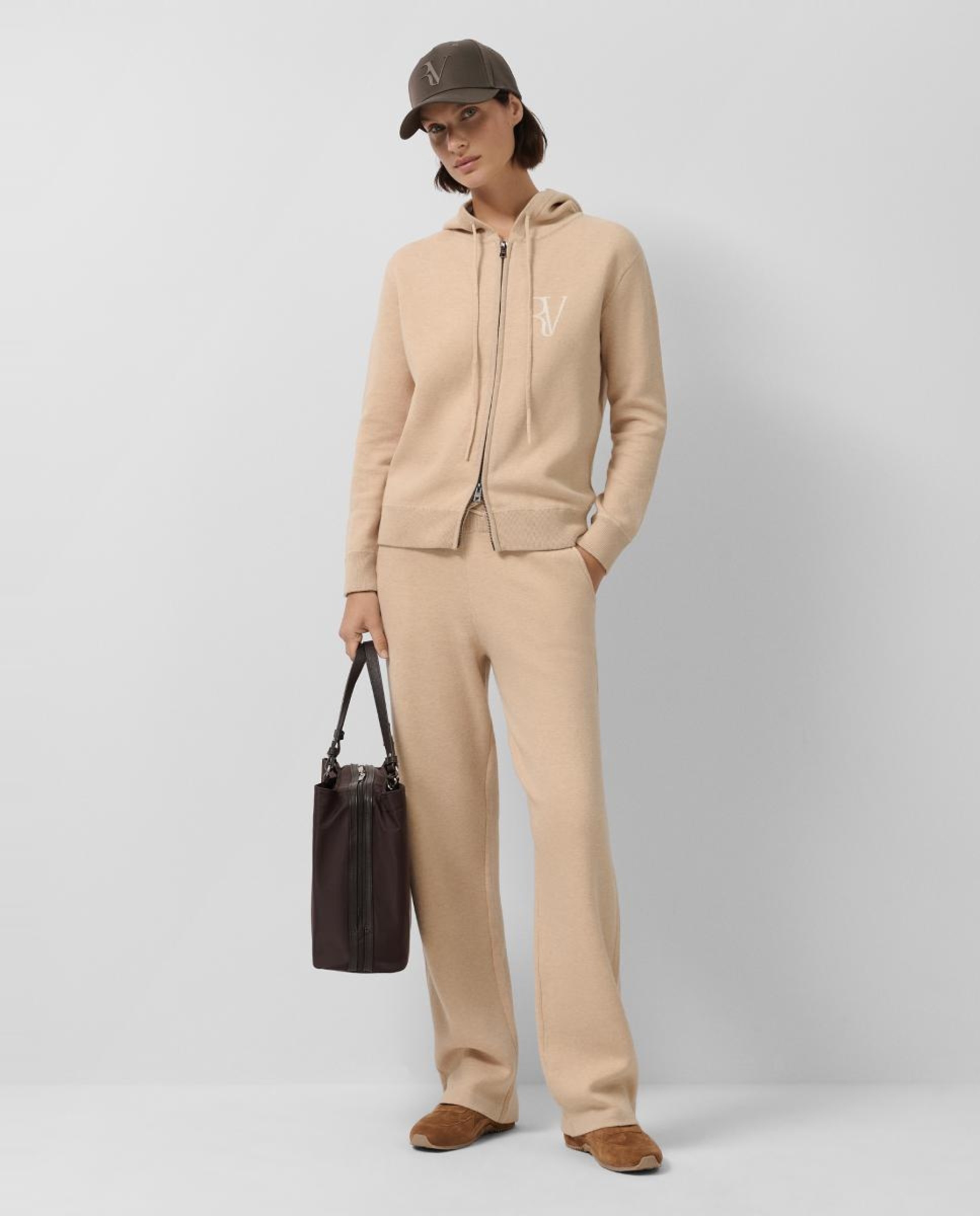 Joggers de Malha Tricotada Camel-2