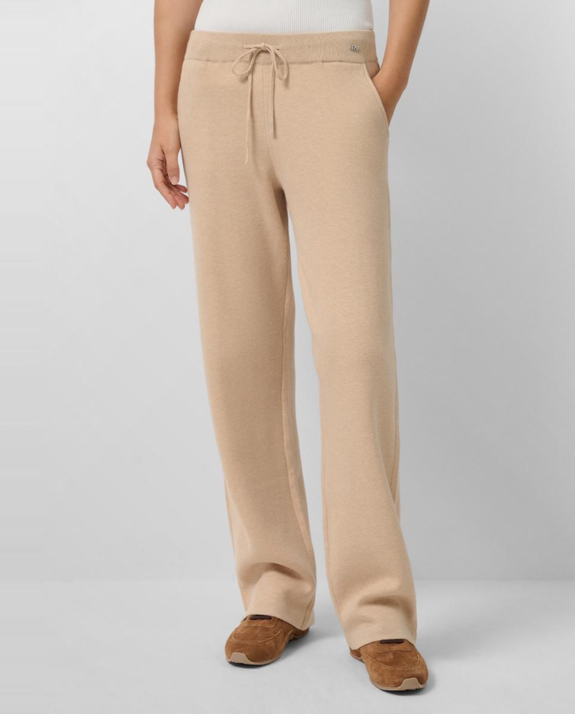 Joggers de Malha Tricotada Camel-1