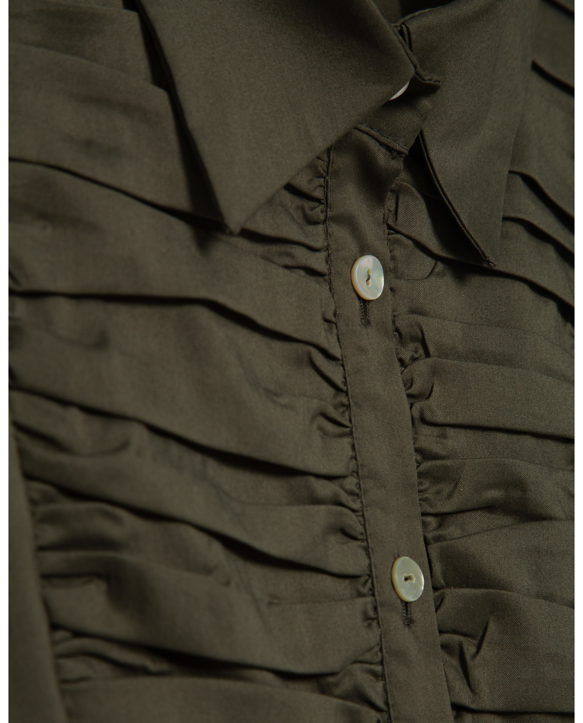 Camisa com Peito Drapeado Verde-6