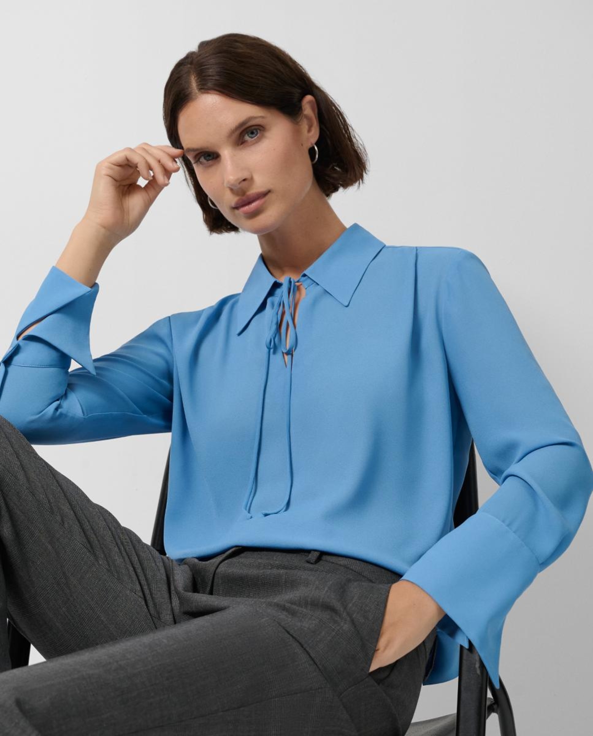 Blusa com Punhos Oversize Azul-marinho-1