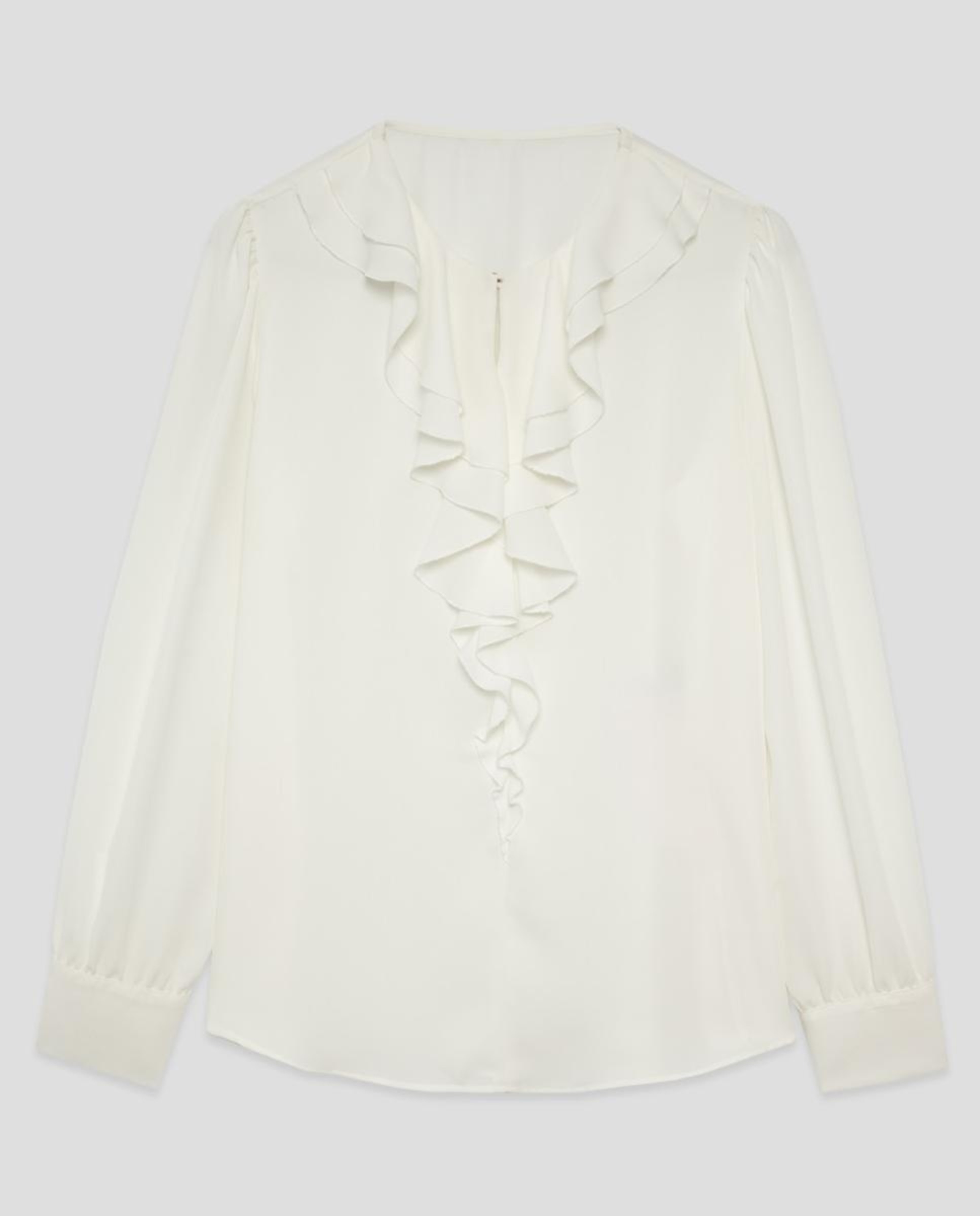 Blusa de Manga Comprida com Folho Cru-5
