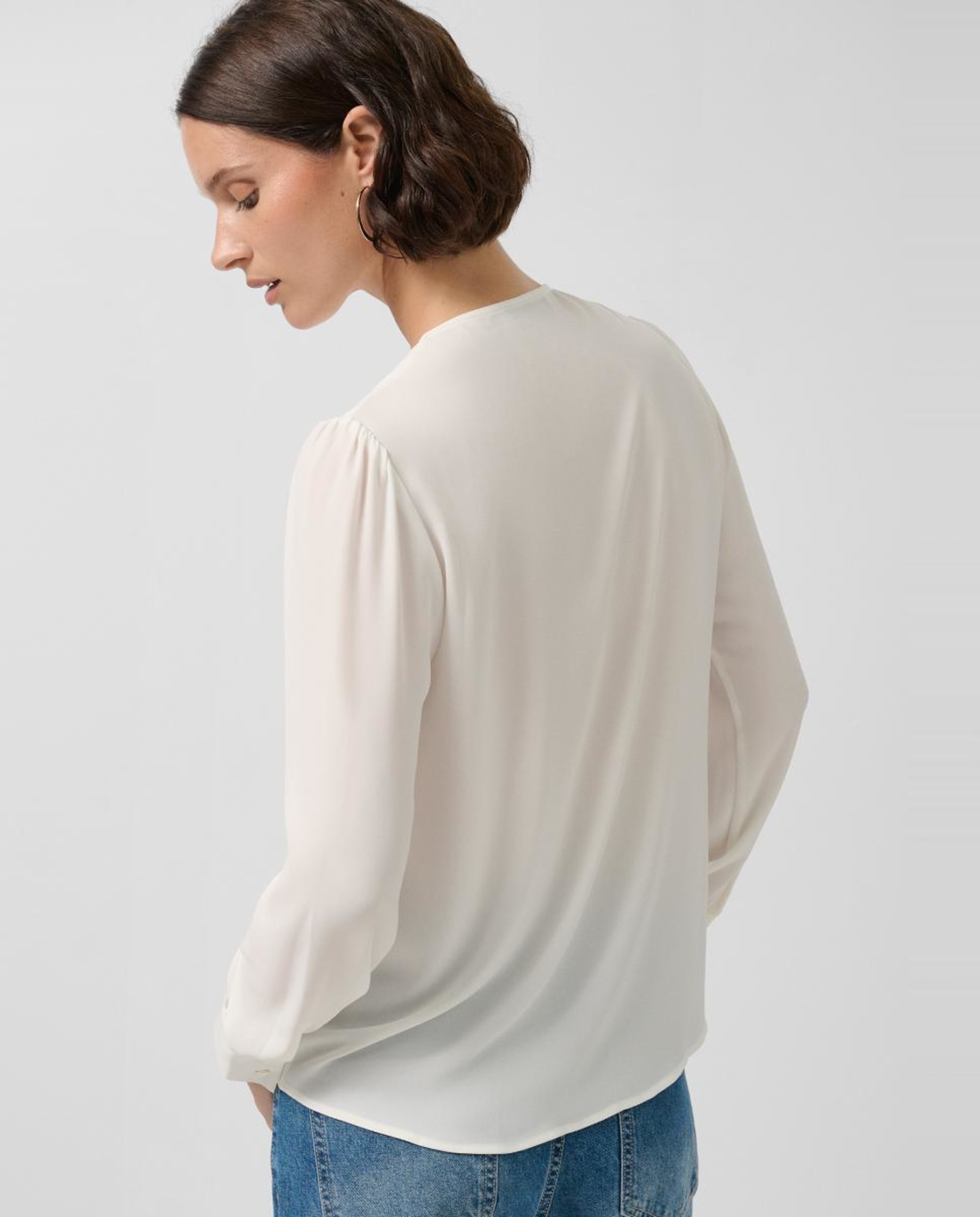 Blusa de Manga Comprida com Folho Cru-4