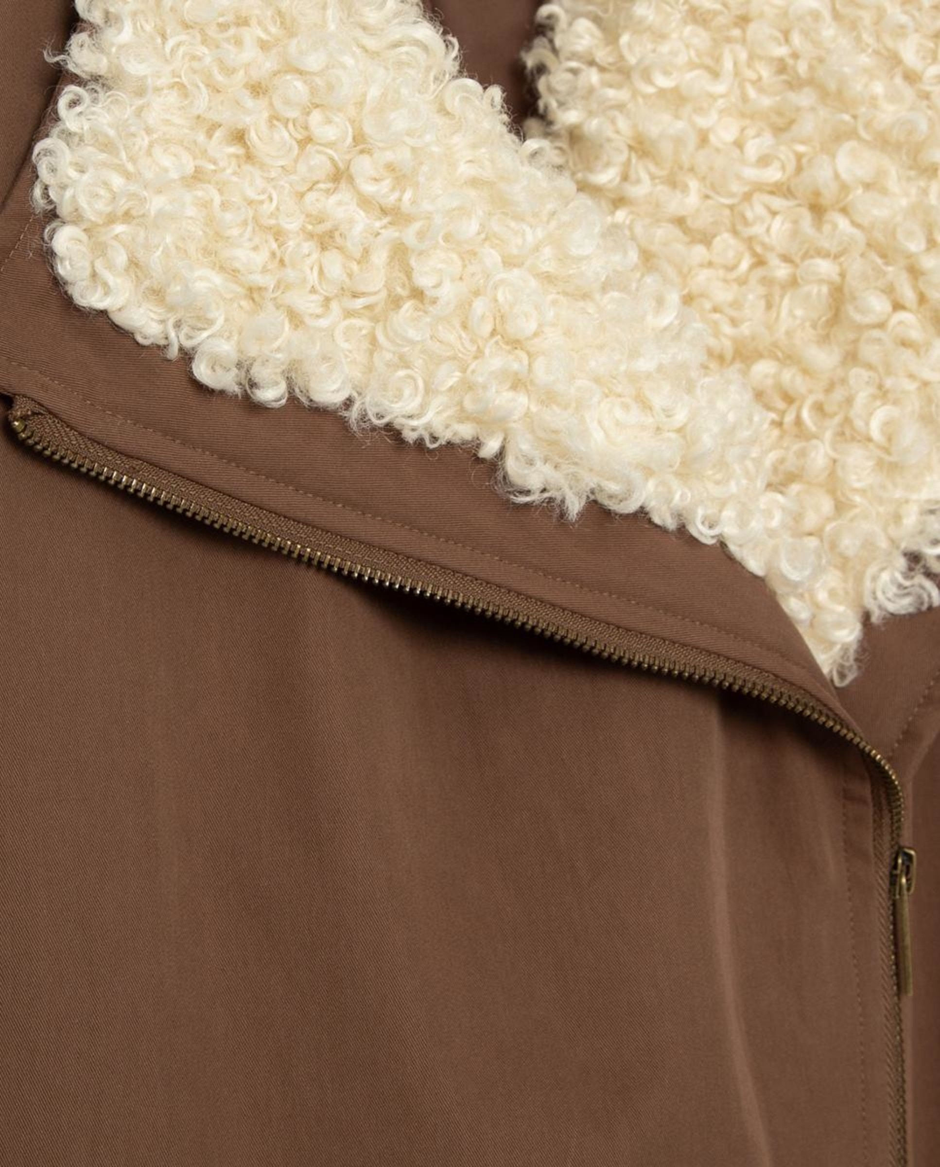 Casacão com Interior Acolchoado Castanho-claro-7