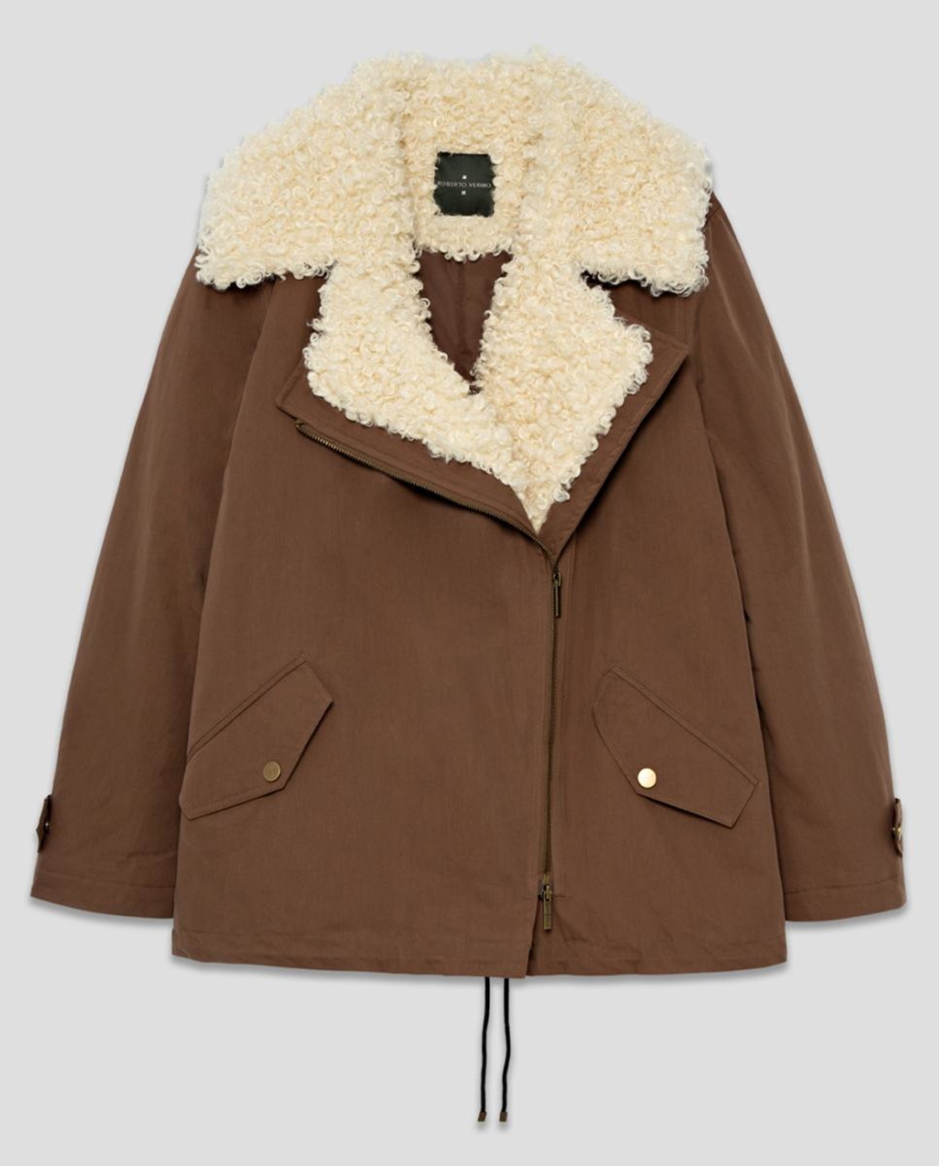 Casacão com Interior Acolchoado Castanho-claro-6