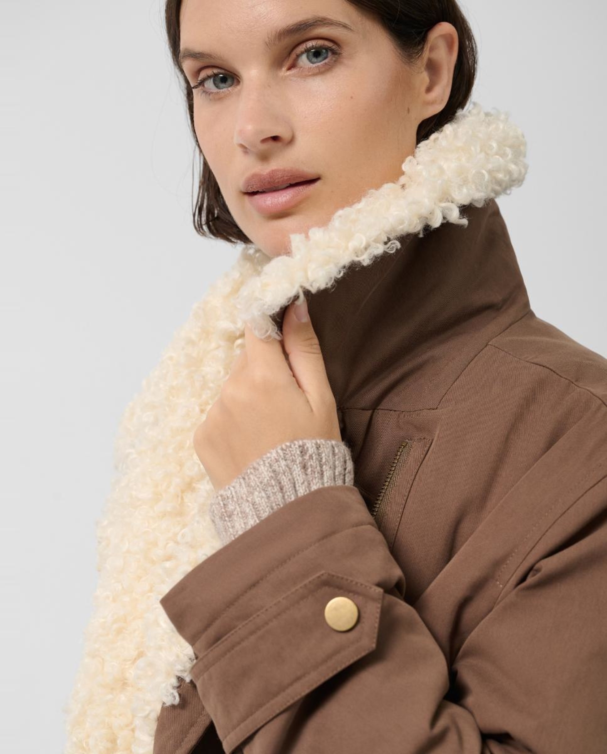 Casacão com Interior Acolchoado Castanho-claro-3