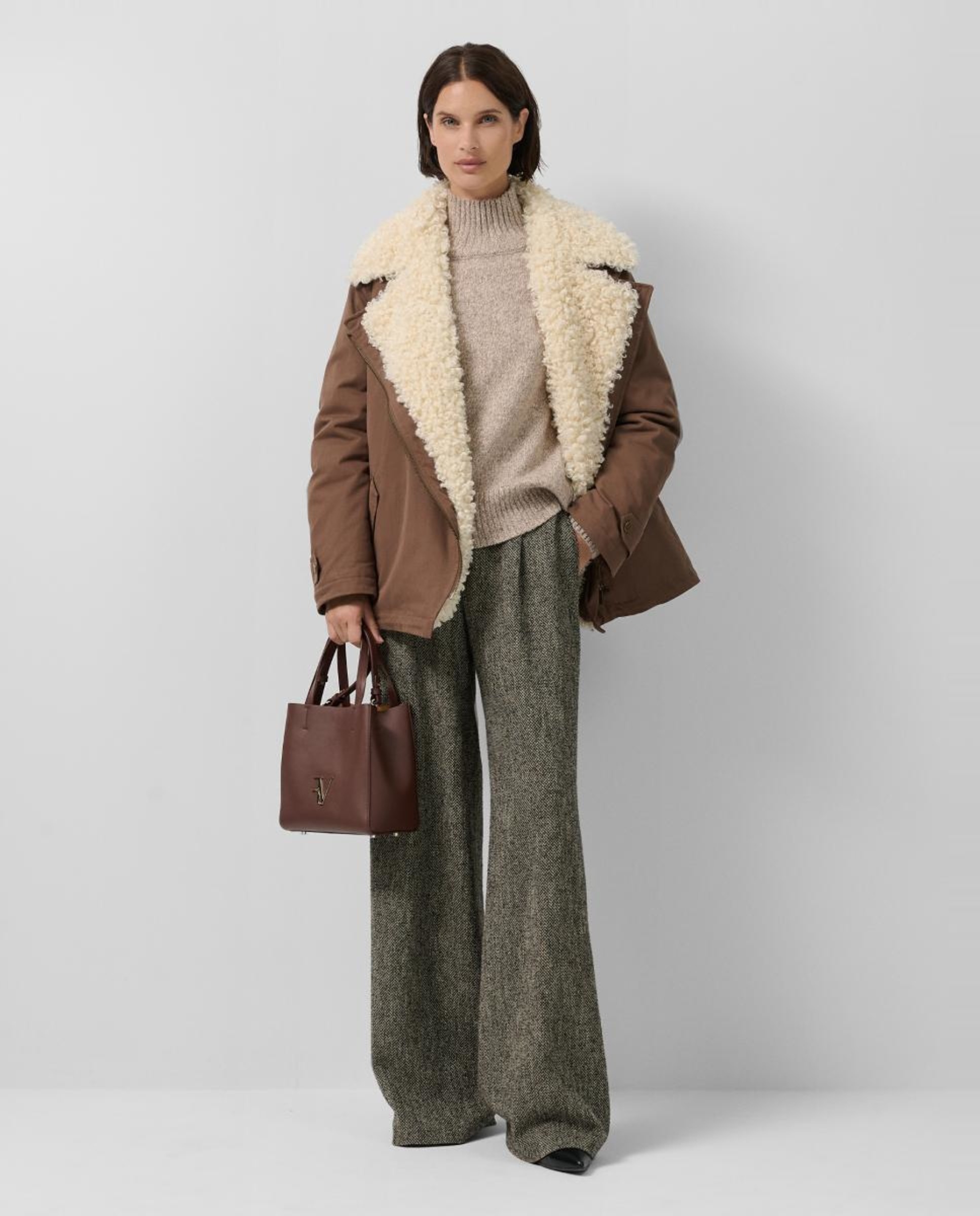 Casacão com Interior Acolchoado Castanho-claro-2