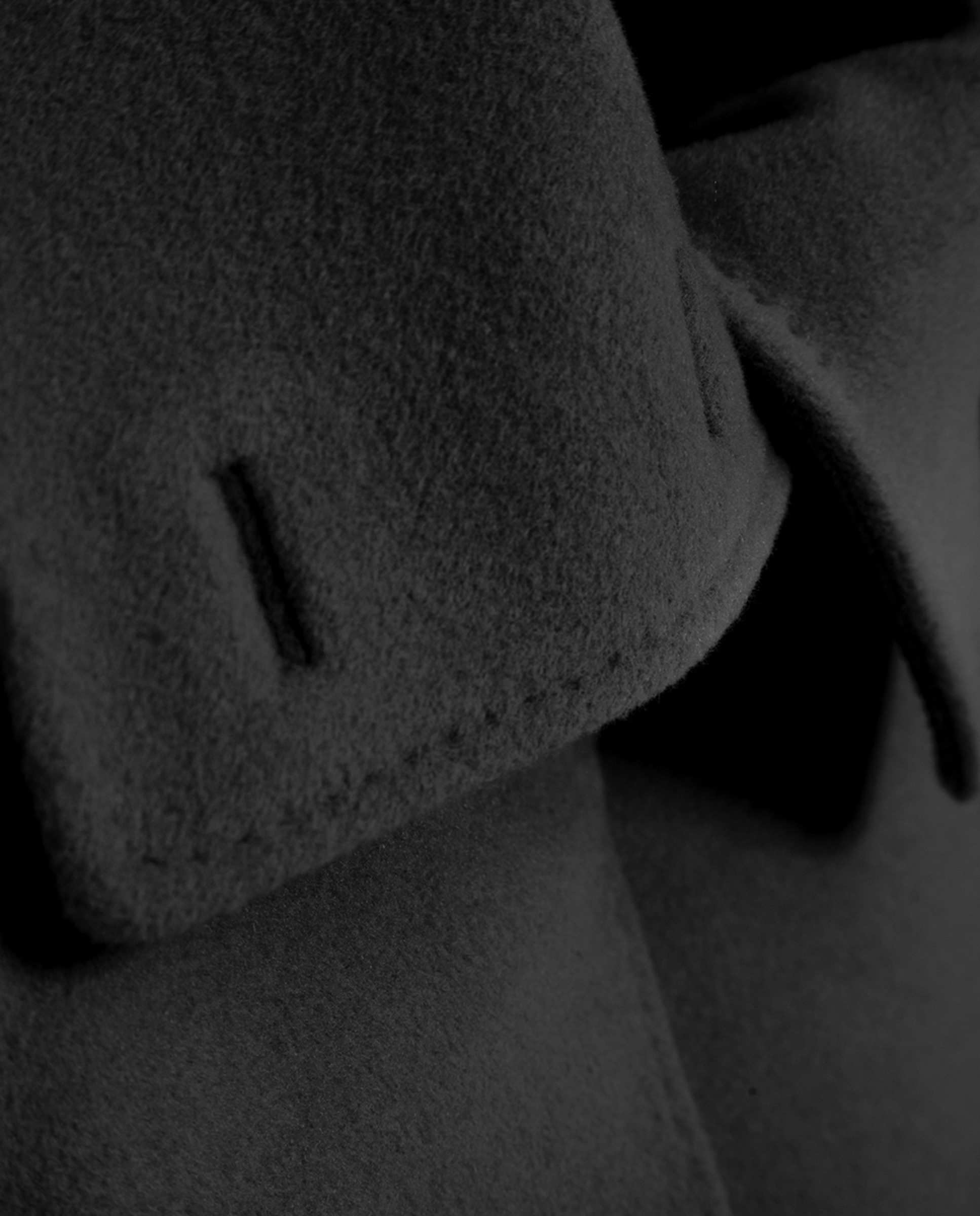 Sobretudo Comprido de Lã com Gola Envolvente Cinzento-escuro-8