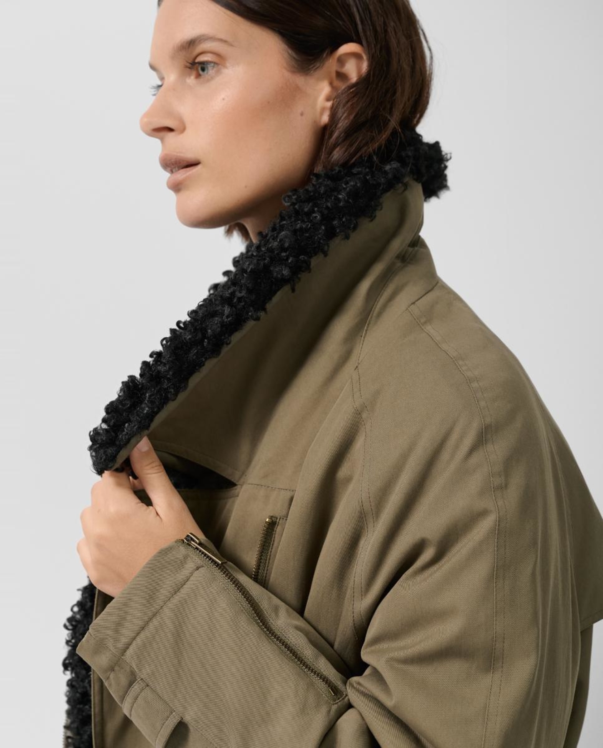 Casacão Comprido com Interior Acolchoado Verde-4