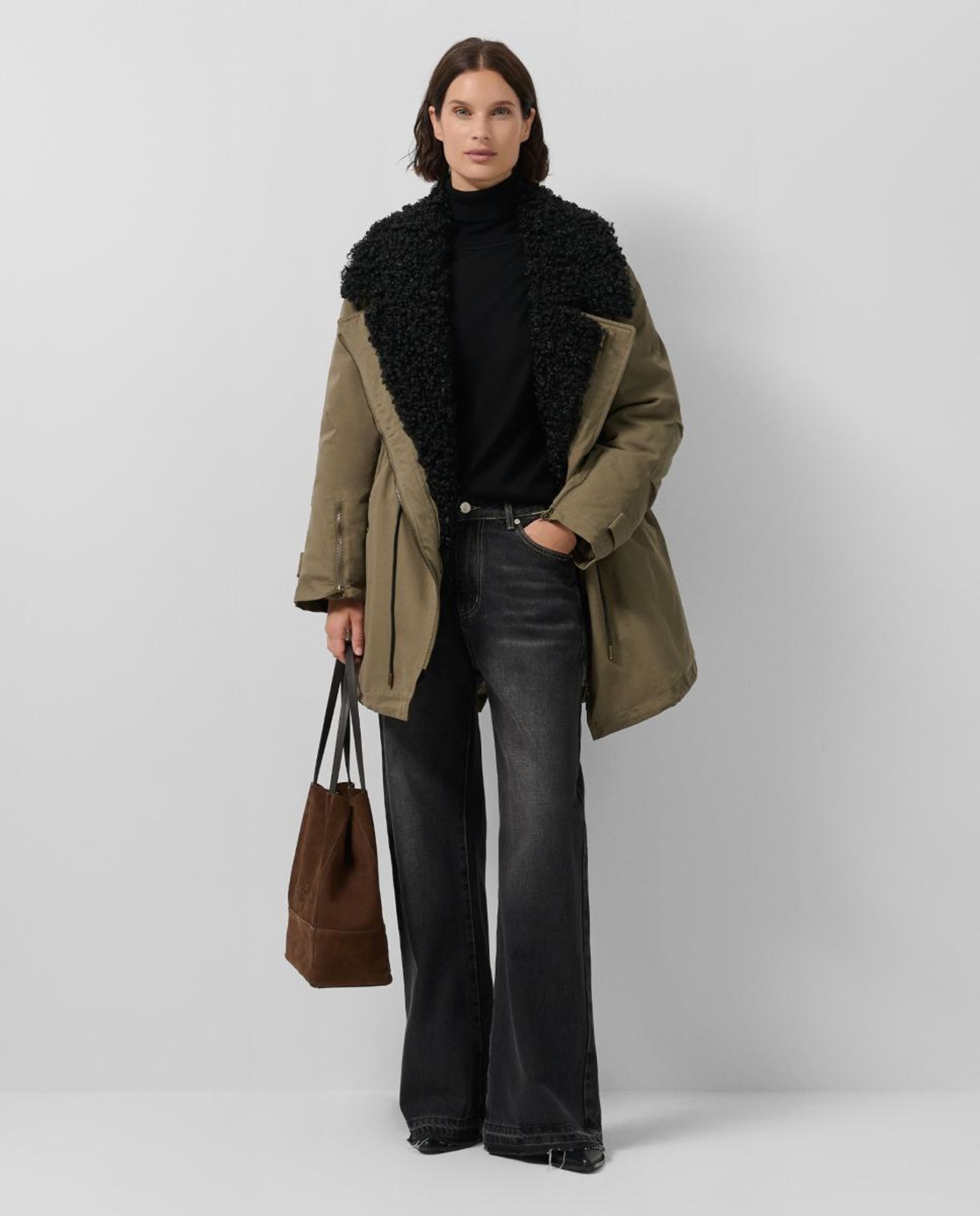 Casacão Comprido com Interior Acolchoado Verde-2