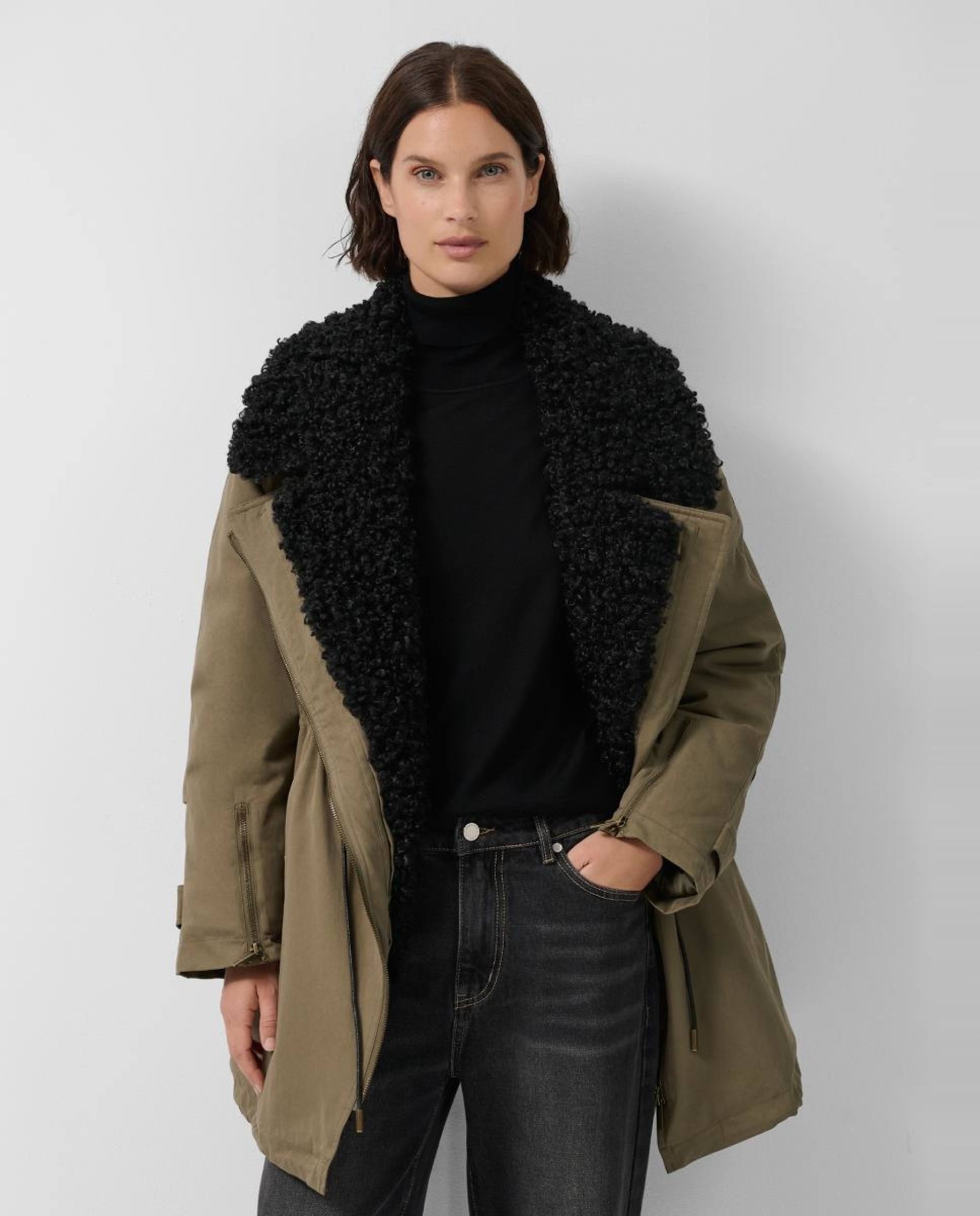 Casacão Comprido com Interior Acolchoado Verde-1