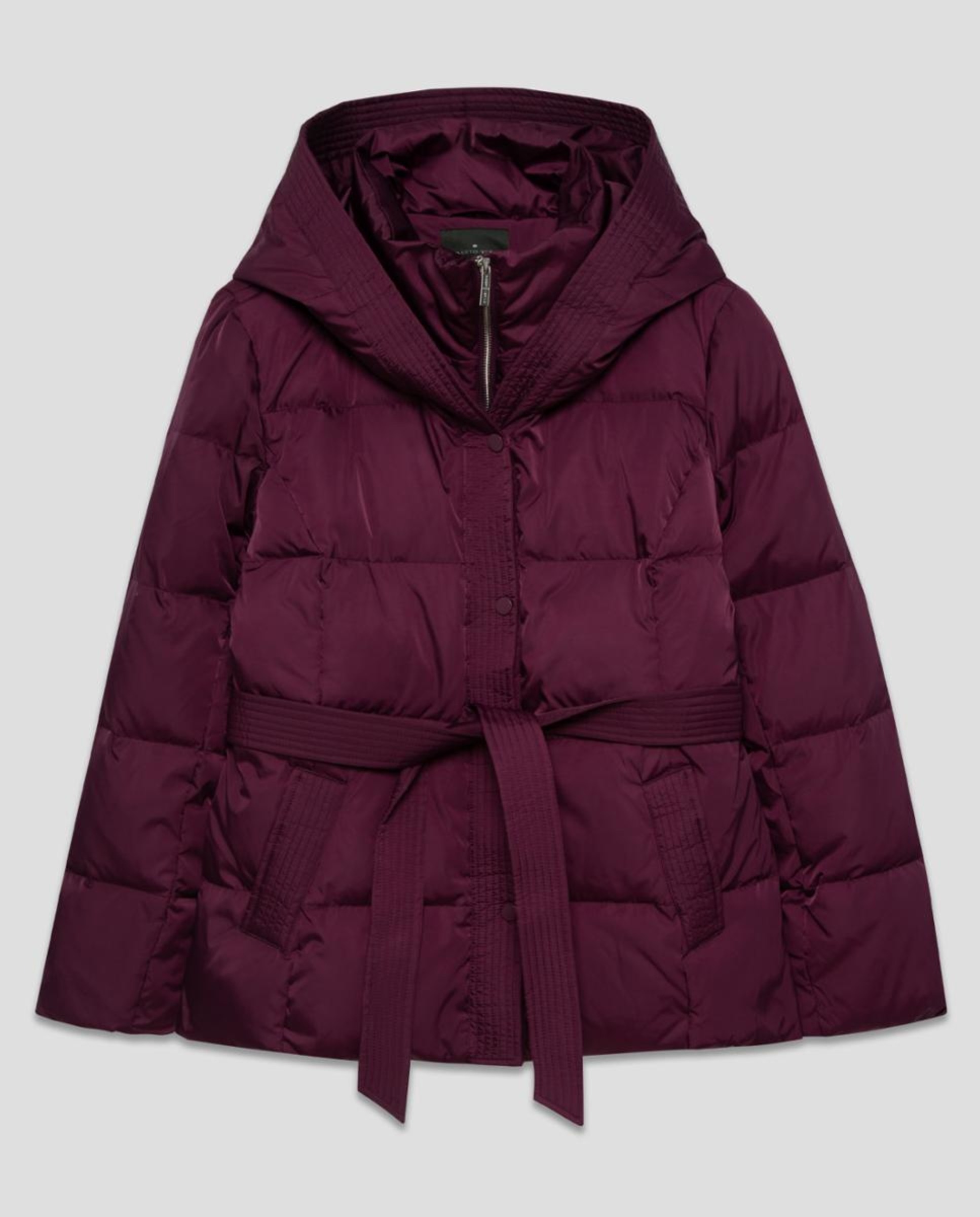 Blusão acolchoado curto de mulher com capuz Roxo-5