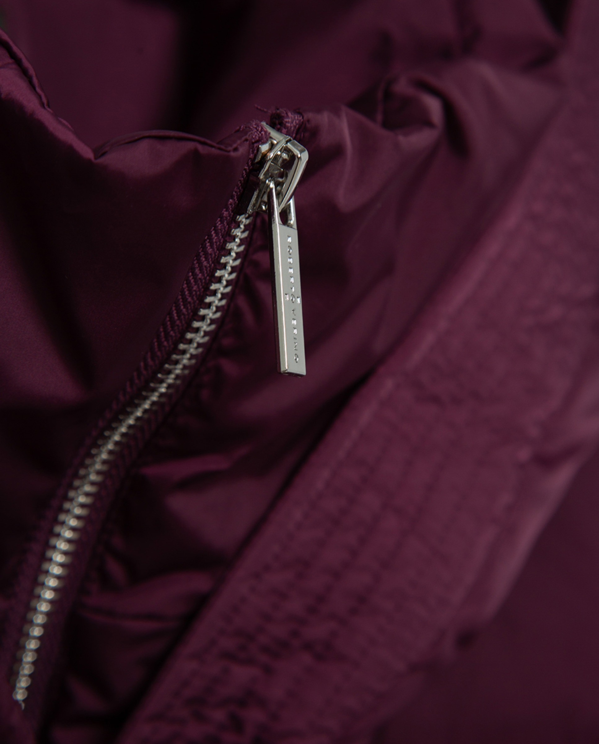 Blusão acolchoado curto de mulher com capuz Roxo-6