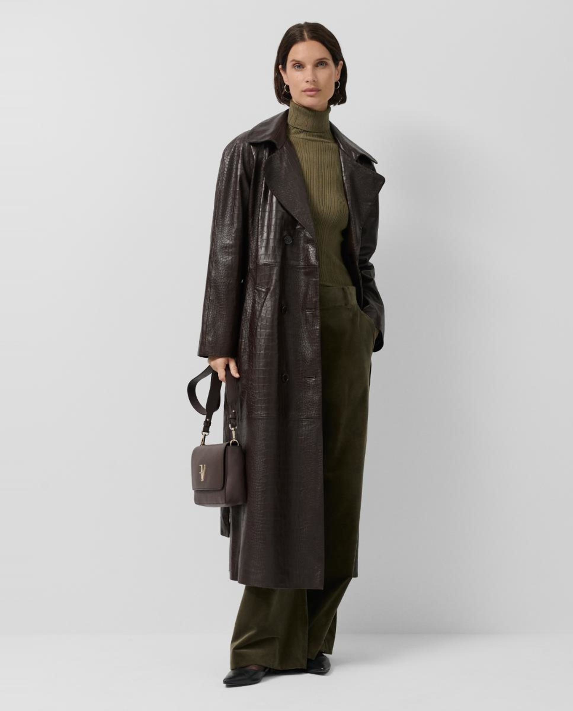 Gabardine Comprida em Napa Castanho-2