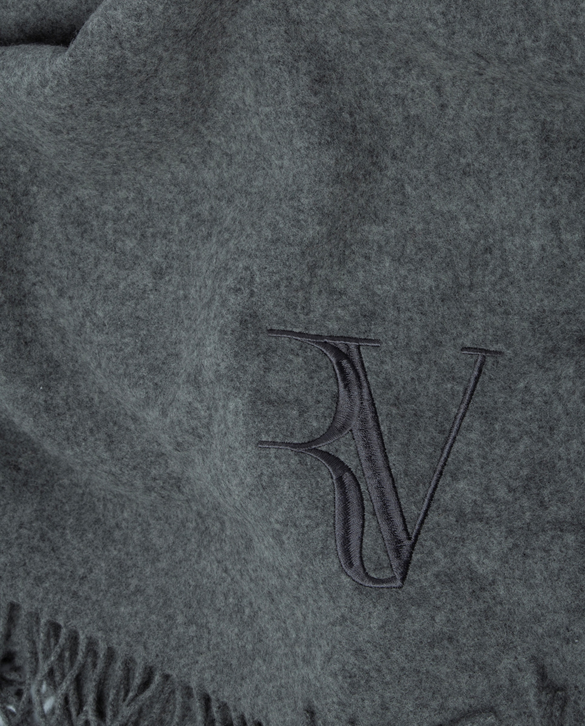 Cachecol Envolvente em Lã Melange Cinzento-escuro-2