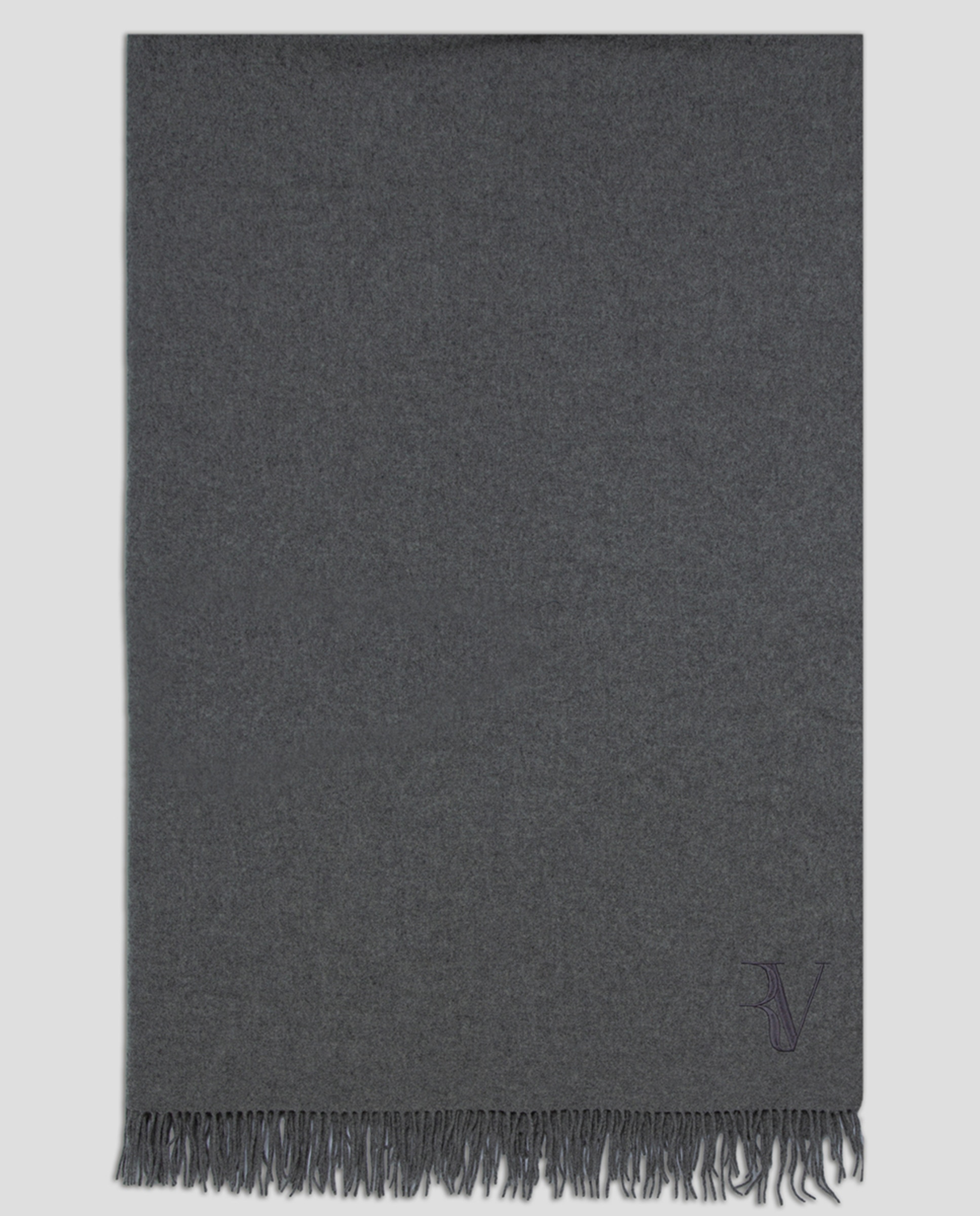 Cachecol Envolvente em Lã Melange Cinzento-escuro-1