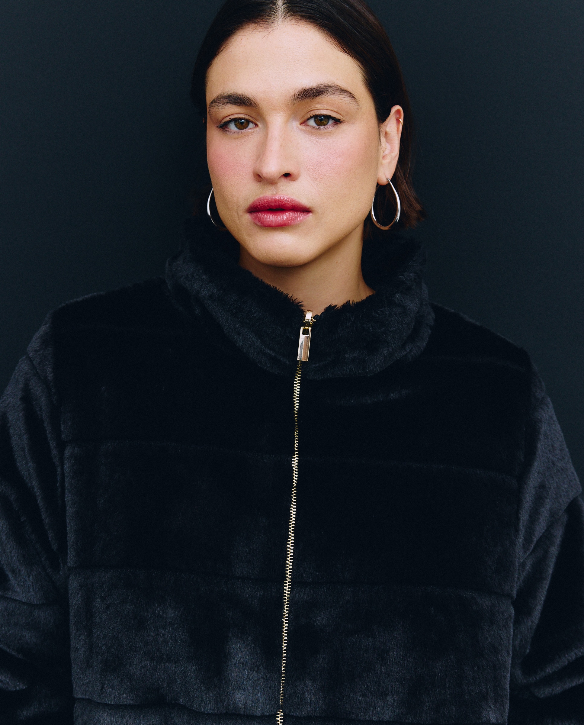 Casacão com Efeito de Pelo Reversível Preto-4