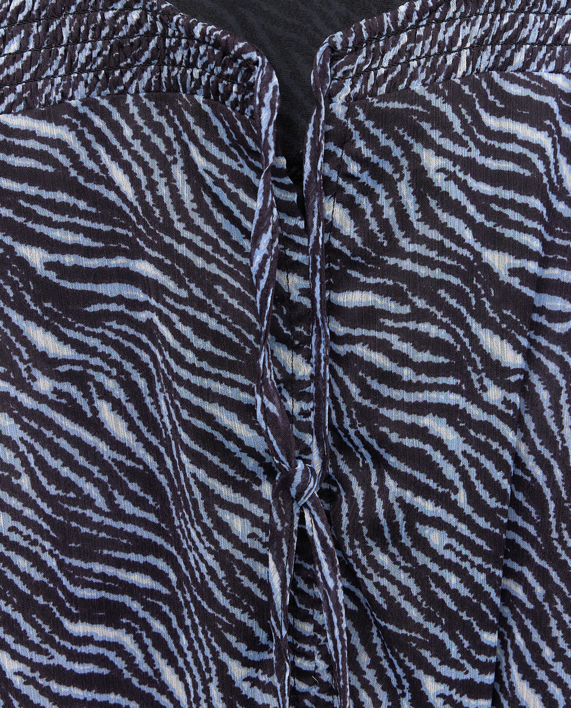 Vestido Curto de Chiffon com Estampado Azul-2