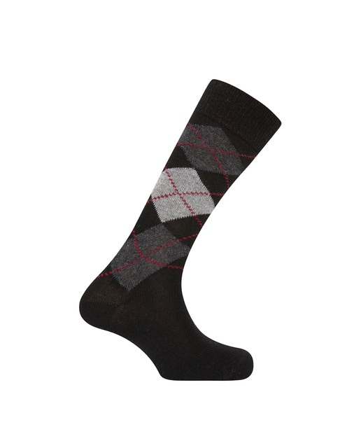 Imagen 0 de Calcetín corto cachemira-lana rombos. Hecho en España