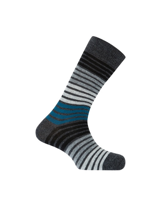 Imagen 0 de Calcetín corto cachemira-lana rayas. Hecho en España