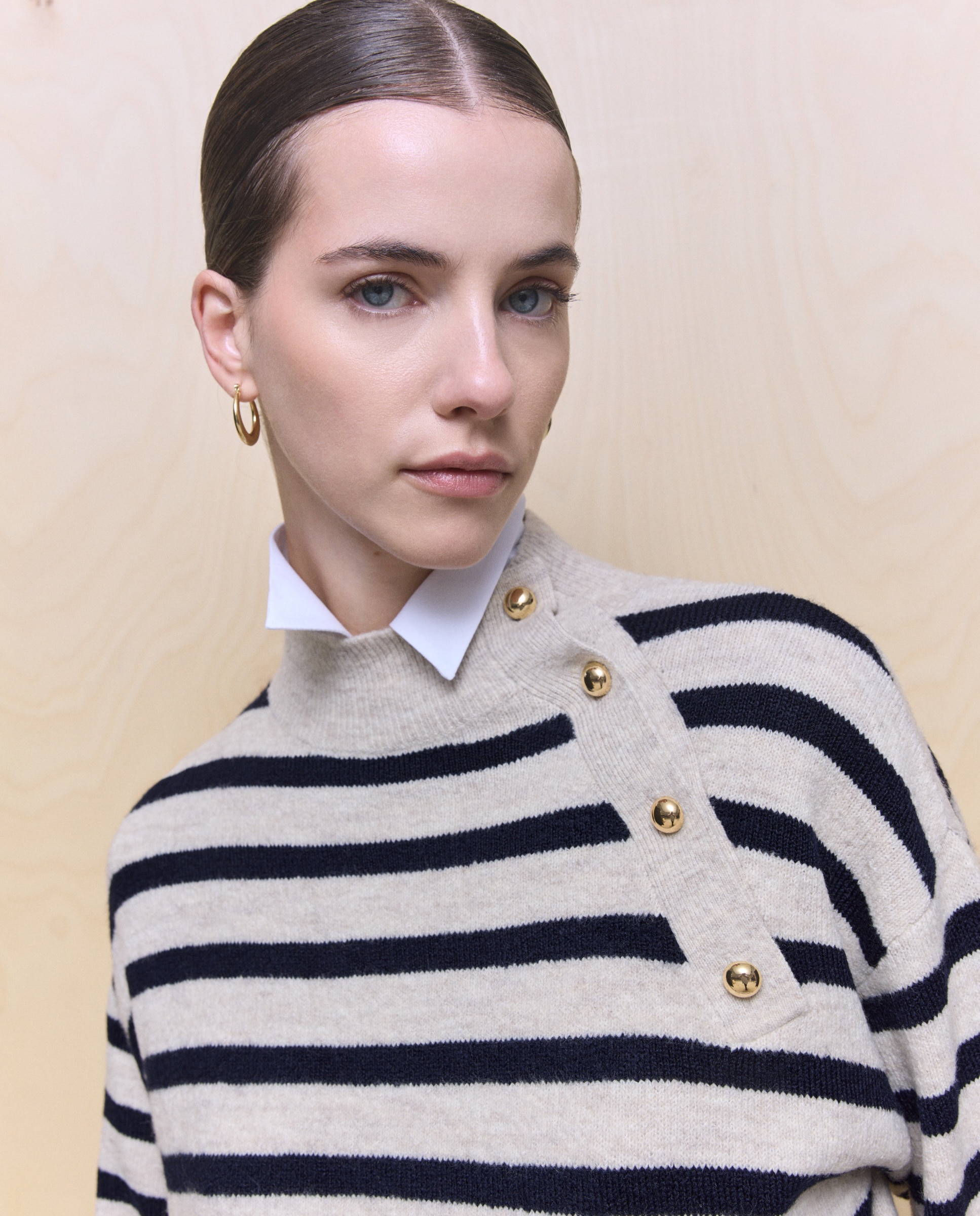 Camisola de Malha Grossa com Botões Multicolor-2