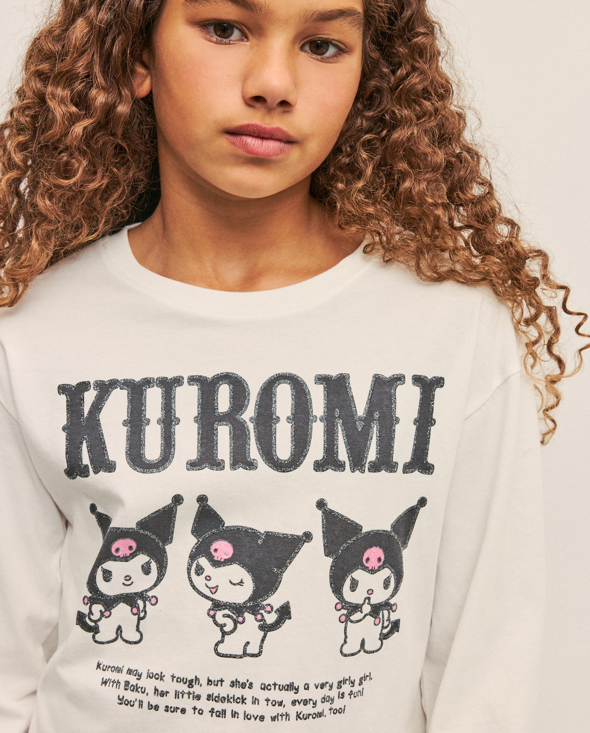 Camisola de Manga Comprida Três Karimí com Glitter Branco-1