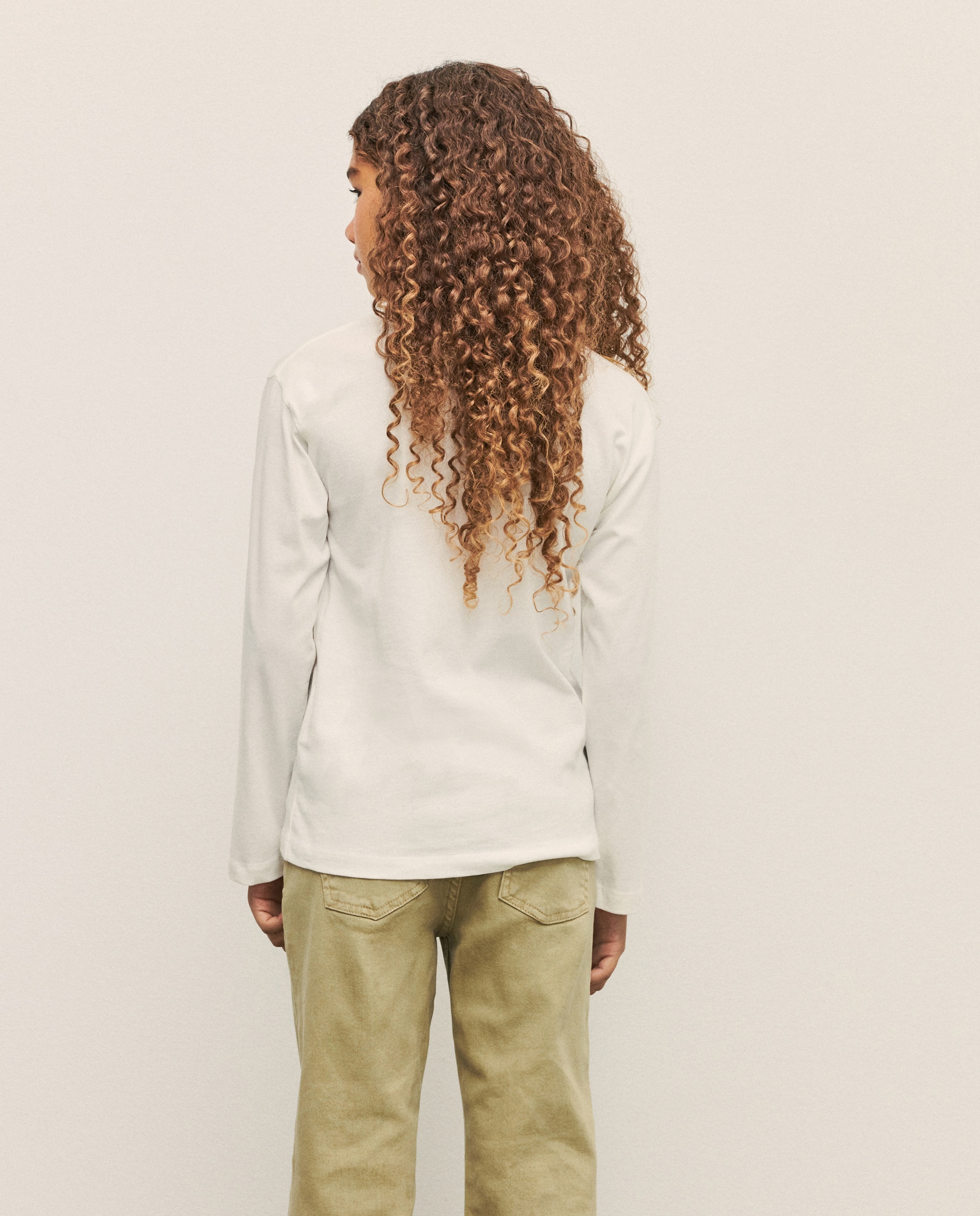 Camisola de Manga Comprida com Estampado da Minnie Branco-marfim-3