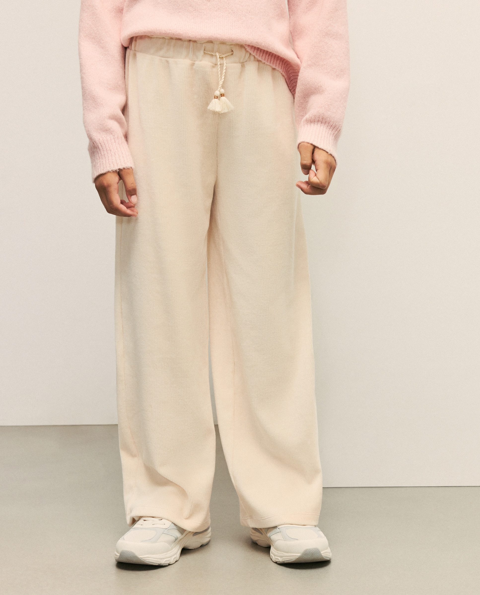 Calças Culotte em Bombazina Elástica 120 Cru-2