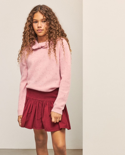 Imagem 0 de Saia Rodada de Bombazina Fina com Elásticos na Cintura