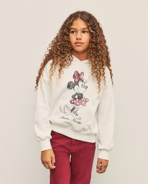 Imagem 0 de Sweatshirt Fechada com Capuz e Detalhe da Minnie