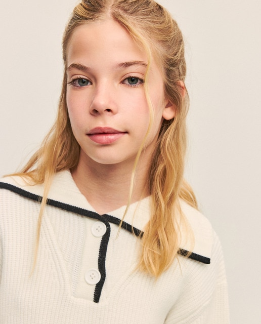 Imagem 0 de Camisola de Malha com Gola de Marinheiro e Botões