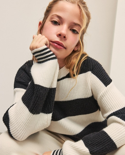 Imagem 0 de Camisola de malha às riscas