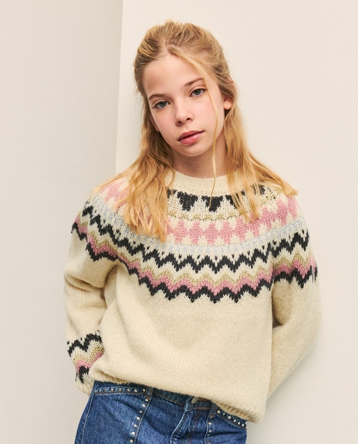 Imagem 0 de Camisola de Malha de Natal com Jacquard na Gola e Fio Metálico