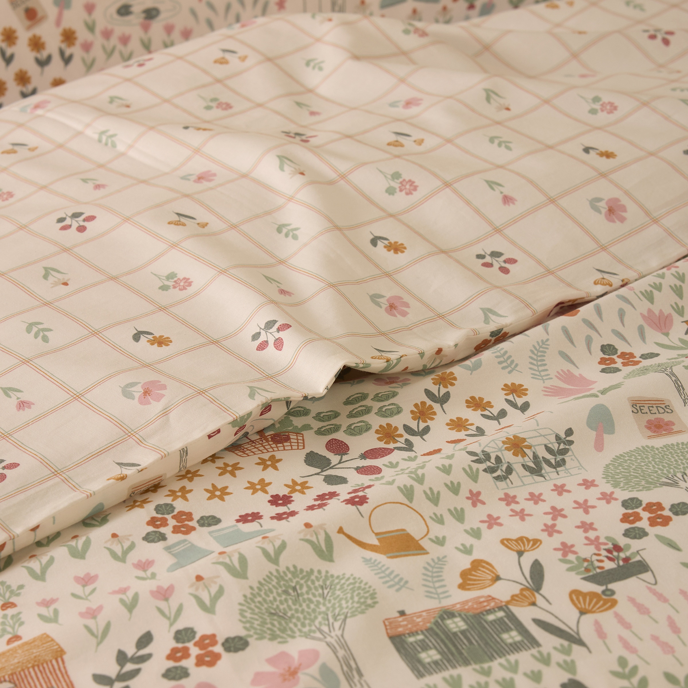 Conjunto de Capa de Edredão de Algodão Hortense Multicolor-4