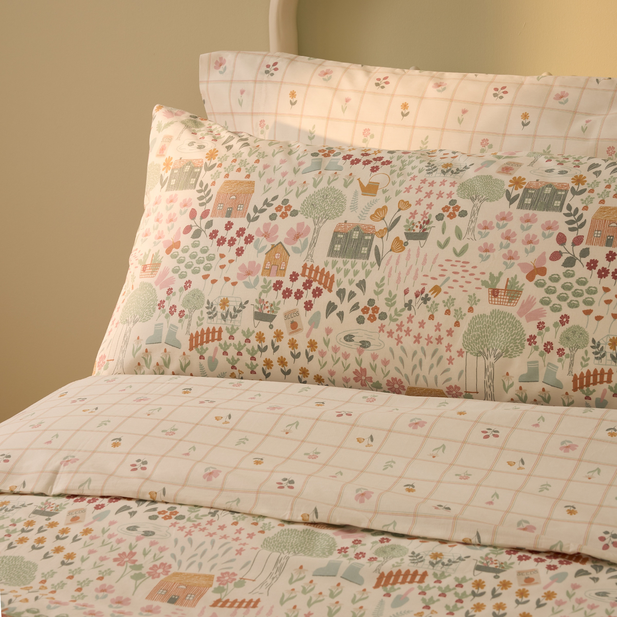 Conjunto de Capa de Edredão de Algodão Hortense Multicolor-3