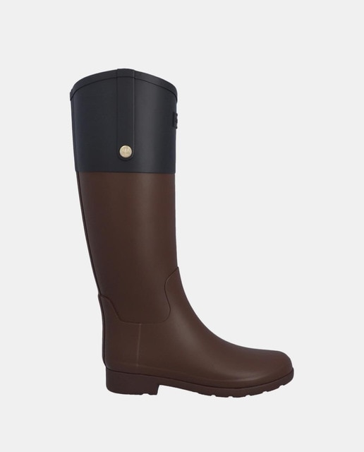 Imagen 0 de Bota de agua de mujer de caucho de caña alta bicolor