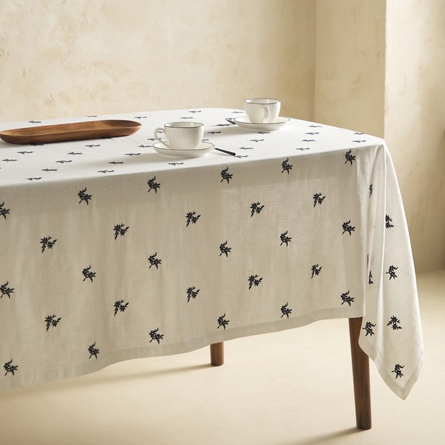 Imagem 0 de Toalha de Mesa de Linho e Algodão Flowers