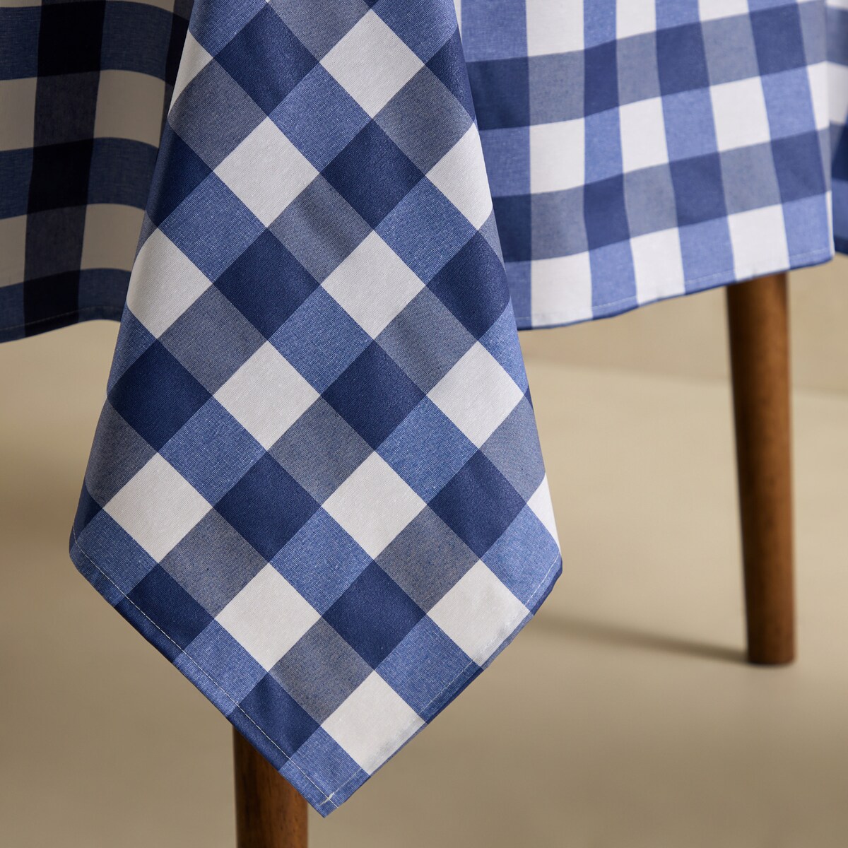 Toalha de Mesa Antimanchas Vichy Resinada Azul-2