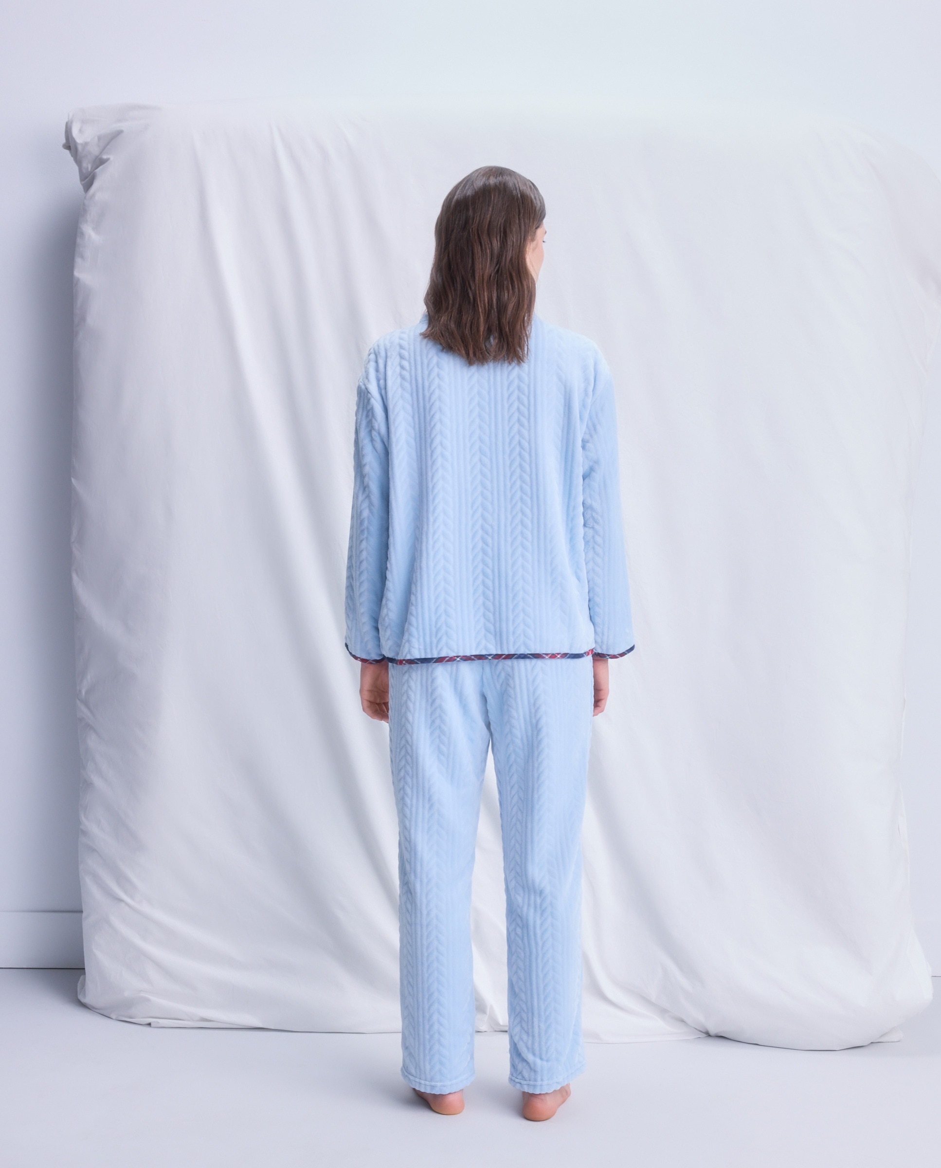 Pijama Completo com Gola Mais Elevada 410 Azul Claro-3