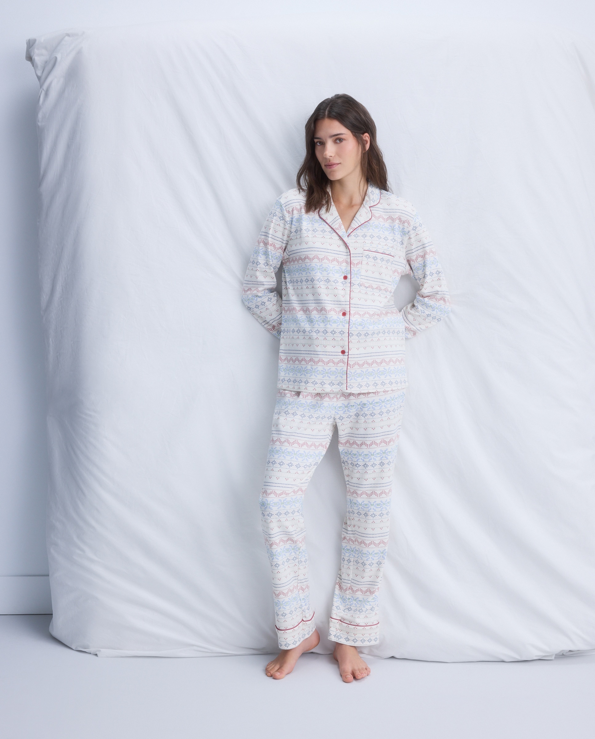 Pijama Camiseiro Estampado Multicolor-2