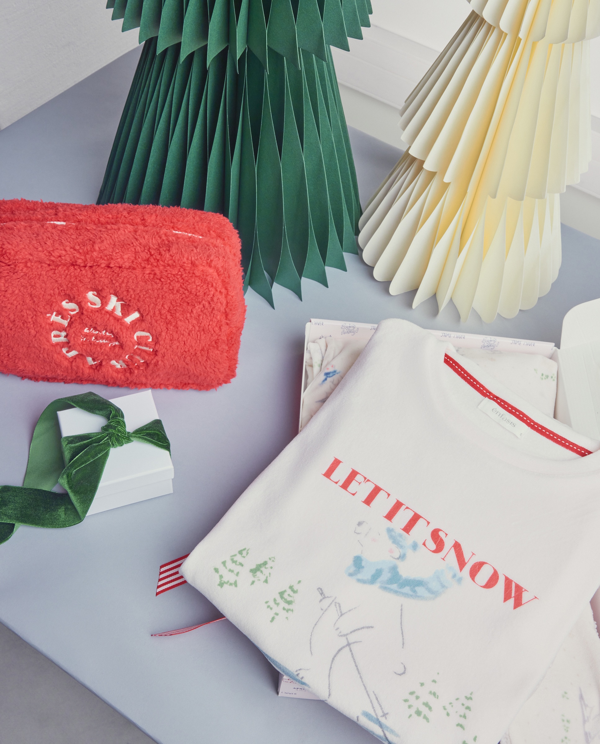 Pijama com Estampado de Skis 120 Cru-4