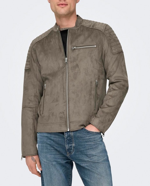 Imagen 0 de Chaqueta de hombre biker de suede