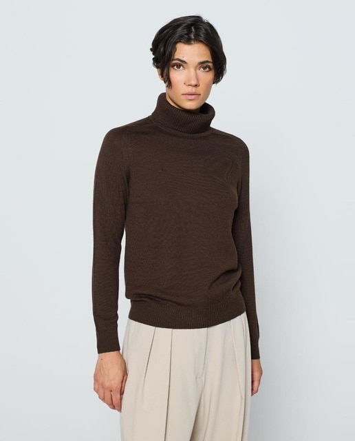 Imagen 0 de Jersey de mujer básico cuello cisne y manga larga martillo