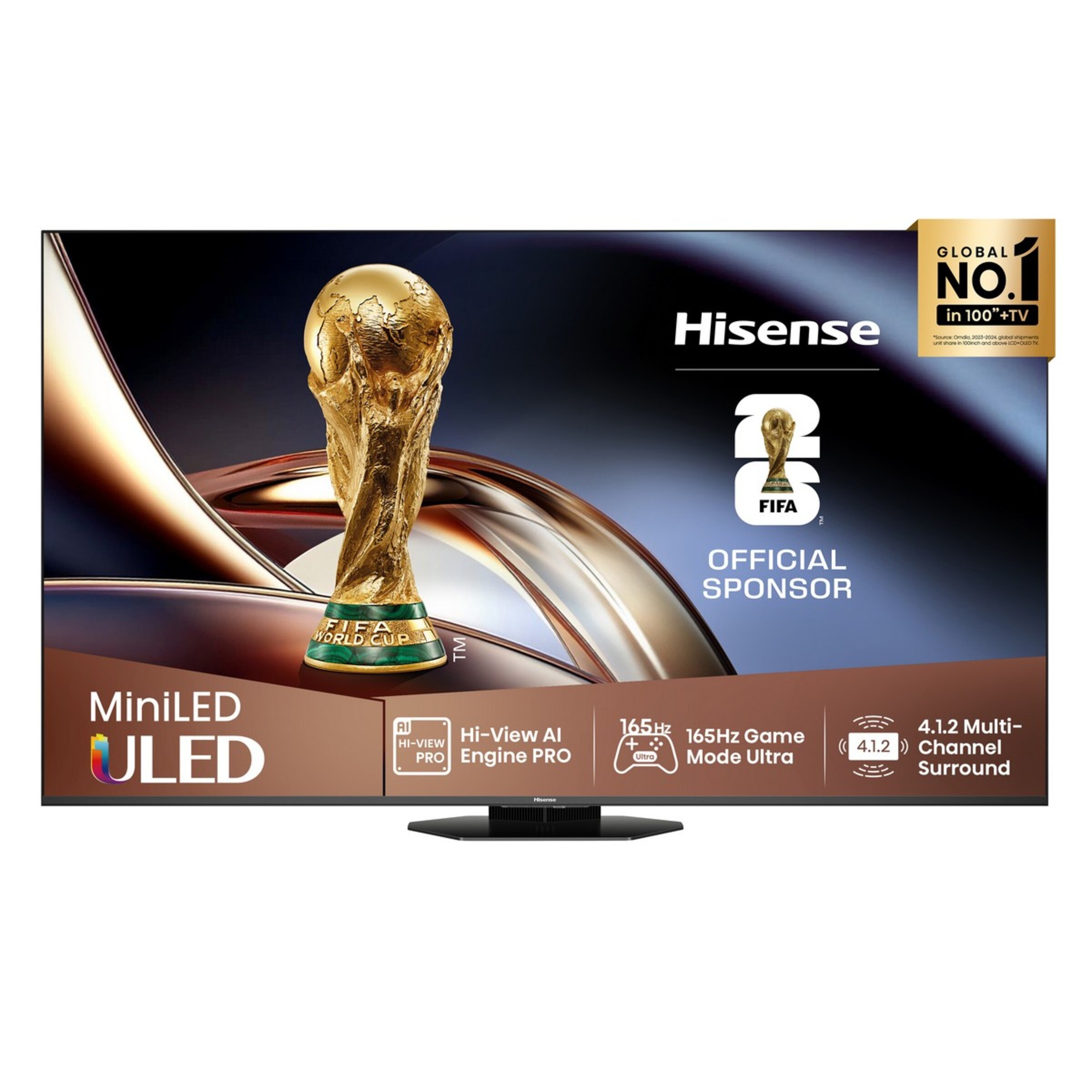 TV MiniLED 189 cm (75") Hisense 75U8Q, UHD 4K, Smart TV Alumínio/Cinzento-carvão-1