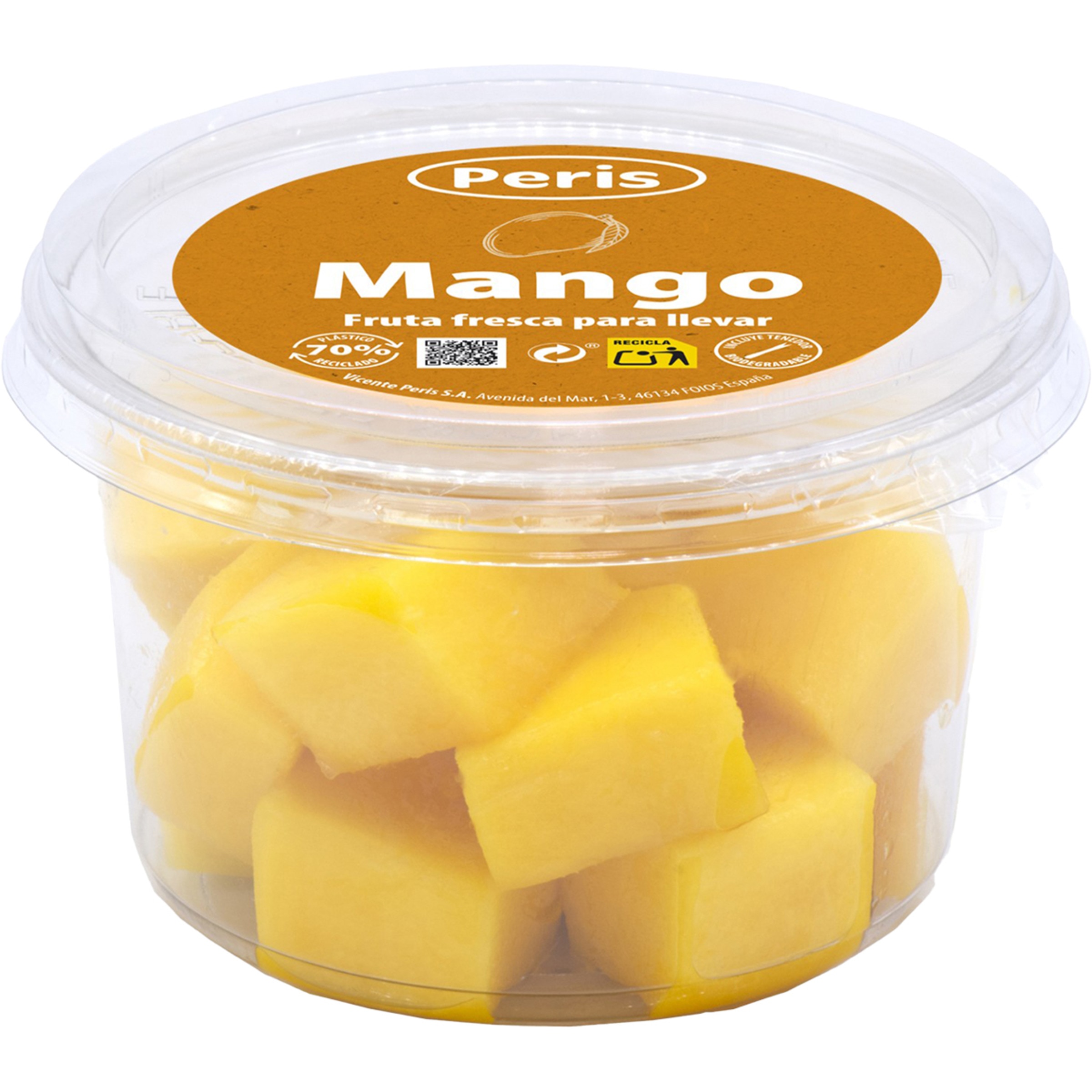 mango pelado y troceado tarrina 200 g