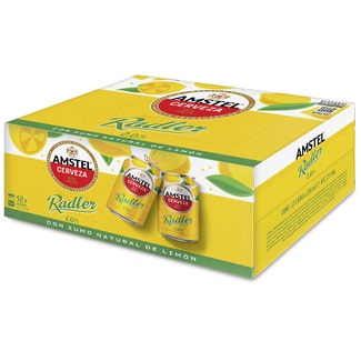 cerveza rubia con zumo natural de limón pack 12 latas 33 cl - Amstel Radler