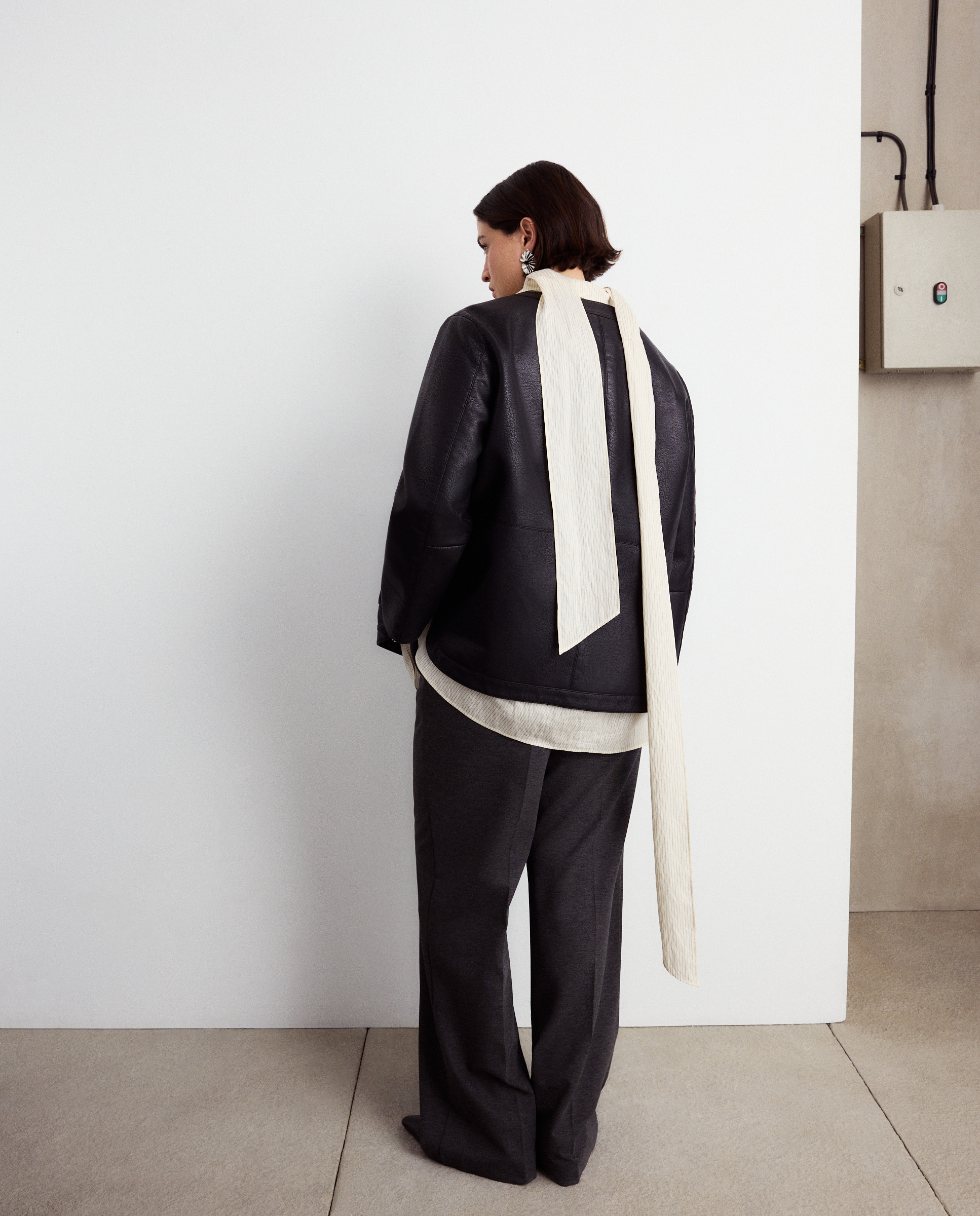 Casaco com Efeito de Pele 830 Antracite-4