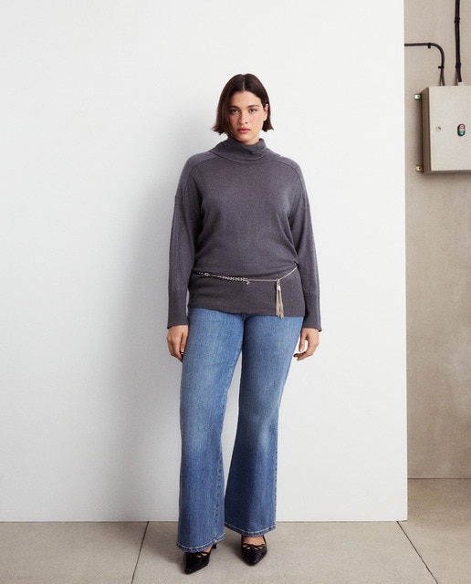 Imagem 0 de Camisola de Malha Lisa com Gola Alta