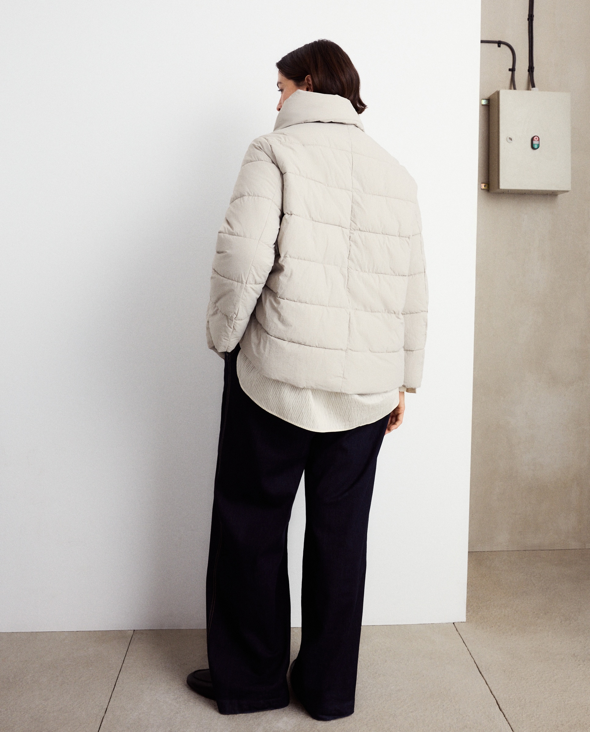 Parka Acolchoada com Cachecol Branco-gelo-3