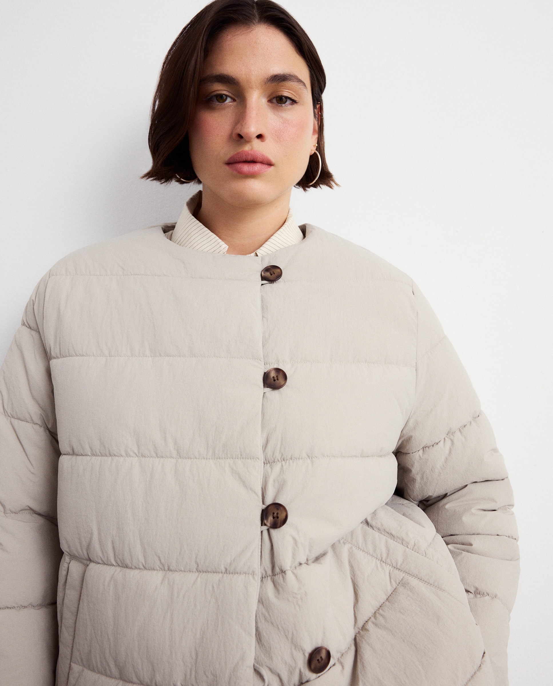 Parka Acolchoada com Cachecol Branco-gelo-4